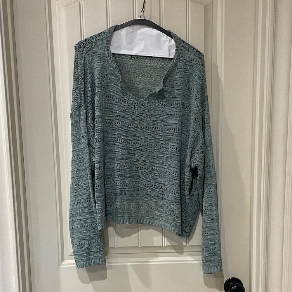 Wishlist Teal V-Neck Sweater